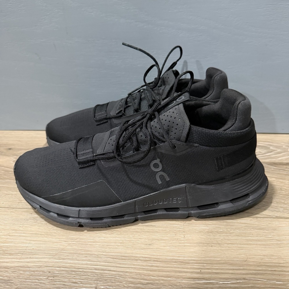 On Cloudnova 2 All Black Mens Size 12 Low Top Athletic Sneakers 3ME30210465
